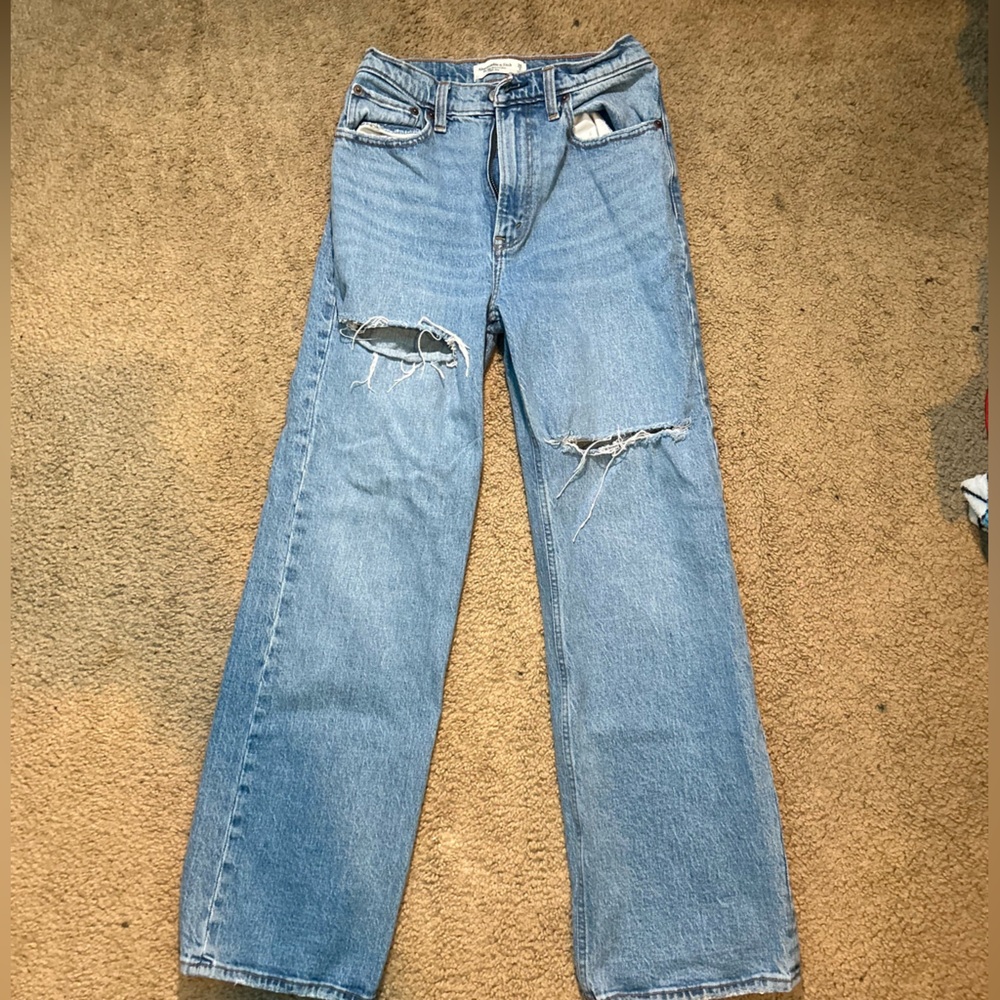 Abercrombie & Fitch Medium Blue Straight Leg Jeans